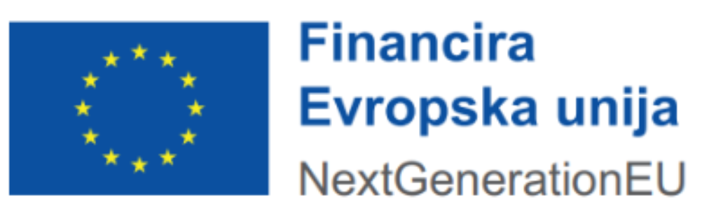 Logotip EU z ustrezno izjavo o financiranju za napisom »Financira Evropska unija – NextGeneration